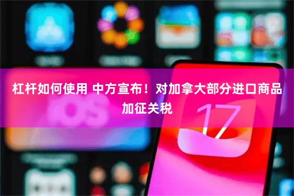 杠杆如何使用 中方宣布！对加拿大部分进口商品加征关税