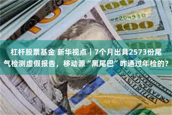 杠杆股票基金 新华视点｜7个月出具2573份尾气检测虚假报告，移动源“黑尾巴”咋通过年检的？
