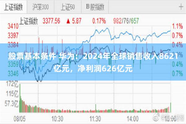 股票基本条件 华为：2024年全球销售收入8621亿元，净利润626亿元