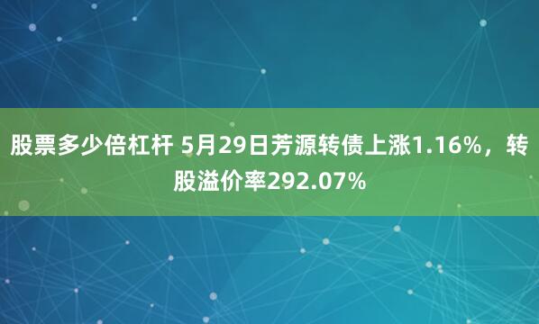 股票多少倍杠杆 5月29日芳源转债上涨1.16%，转股溢价率292.07%