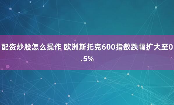 配资炒股怎么操作 欧洲斯托克600指数跌幅扩大至0.5%