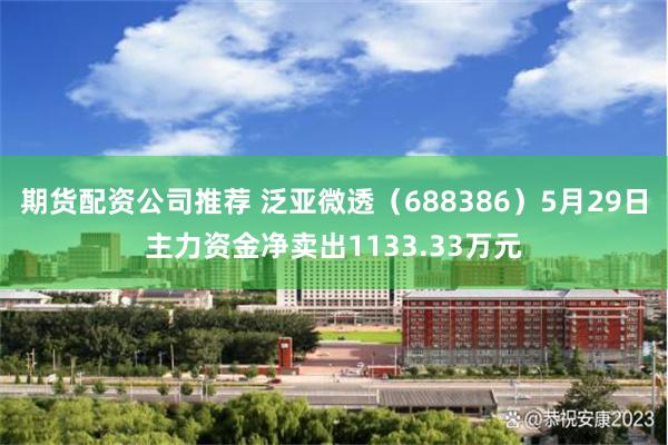期货配资公司推荐 泛亚微透（688386）5月29日主力资金净卖出1133.33万元