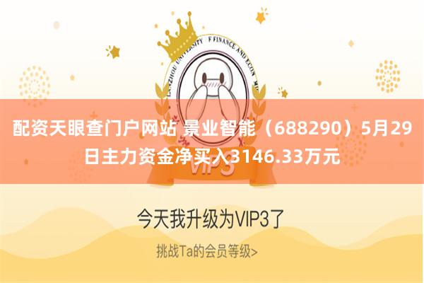 配资天眼查门户网站 景业智能（688290）5月29日主力资金净买入3146.33万元