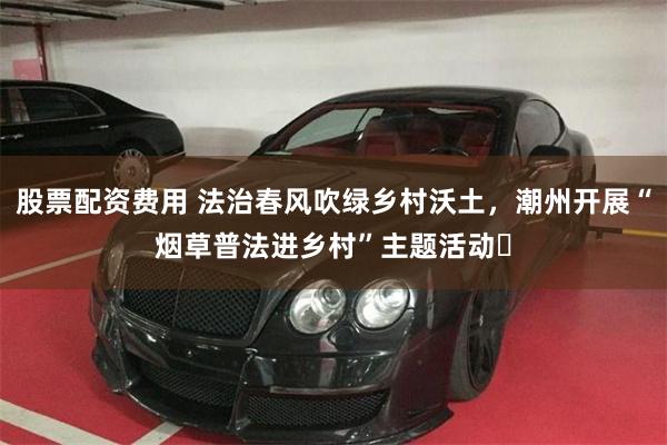 股票配资费用 法治春风吹绿乡村沃土，潮州开展“烟草普法进乡村”主题活动​