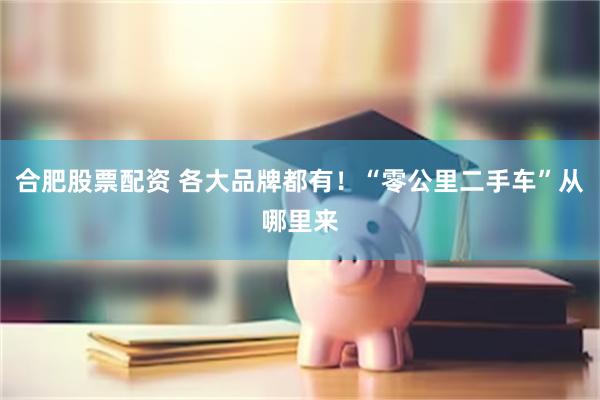 合肥股票配资 各大品牌都有！“零公里二手车”从哪里来
