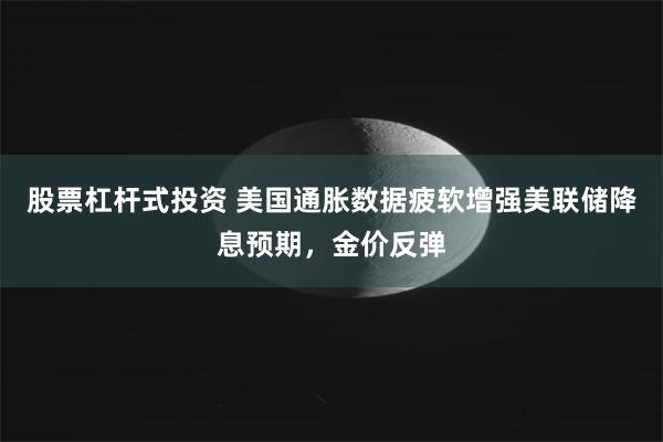 股票杠杆式投资 美国通胀数据疲软增强美联储降息预期，金价反弹