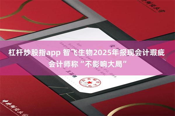 杠杆炒股指app 智飞生物2025年报现会计瑕疵 会计师称“不影响大局”