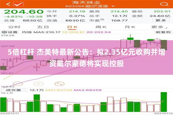 5倍杠杆 杰美特最新公告：拟2.35亿元收购并增资戴尔蒙德将实现控股