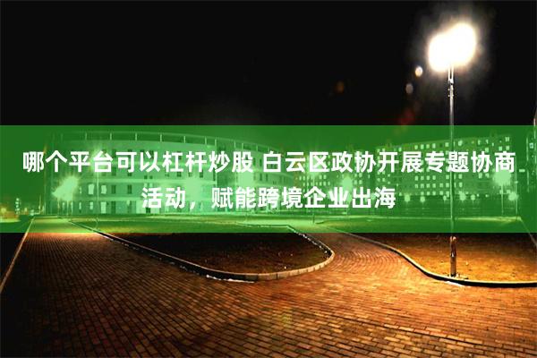 哪个平台可以杠杆炒股 白云区政协开展专题协商活动,赋能跨境企业出海
