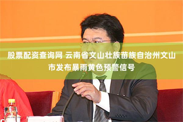 股票配资查询网 云南省文山壮族苗族自治州文山市发布暴雨黄色预警信号
