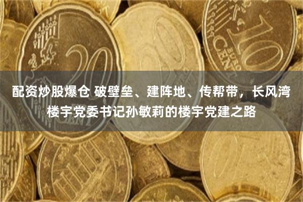 配资炒股爆仓 破壁垒、建阵地、传帮带,长风湾楼宇党委书记孙敏莉的楼宇党建之路