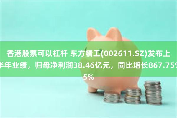 香港股票可以杠杆 东方精工(002611.SZ)发布上半年业绩,归母净利润38.46亿元,同比增长867.75%