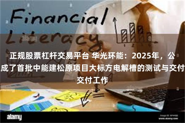 正规股票杠杆交易平台 华光环能：2025年，公司完成了首批中能建松原项目大标方电解槽的测试与交付工作