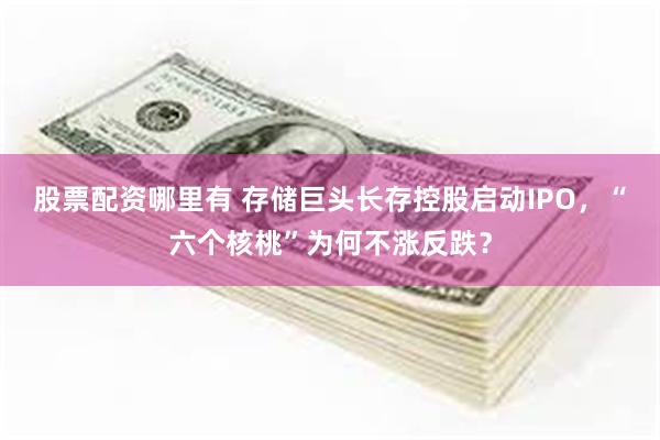 股票配资哪里有 存储巨头长存控股启动IPO，“六个核桃”为何不涨反跌？
