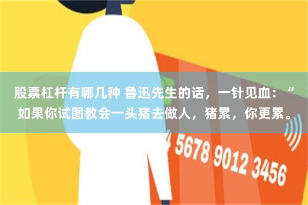 股票杠杆有哪几种 鲁迅先生的话，一针见血：“如果你试图教会一头猪去做人，猪累，你更累。