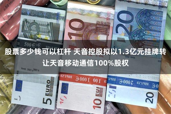股票多少钱可以杠杆 天音控股拟以1.3亿元挂牌转让天音移动通信100%股权