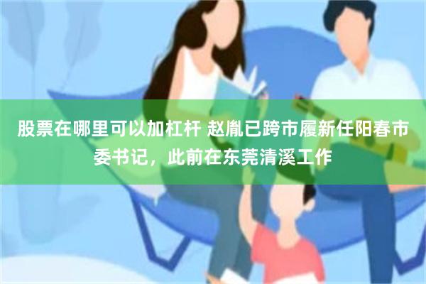 股票在哪里可以加杠杆 赵胤已跨市履新任阳春市委书记，此前在东莞清溪工作