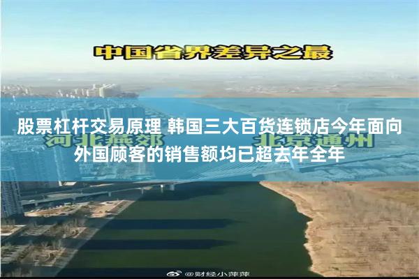 股票杠杆交易原理 韩国三大百货连锁店今年面向外国顾客的销售额均已超去年全年